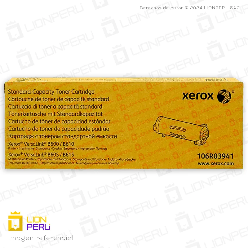Toner Xerox 106R03941 Cartucho Capacidad Estandar Black