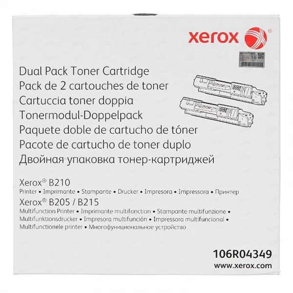 Toner Xerox 106R04349 Black Cartucho Original 6000 Paginas