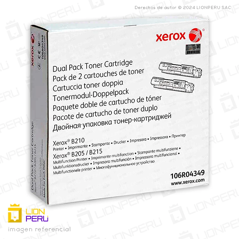 Toner Xerox 106R04349 Cartucho Alta Capacidad Black