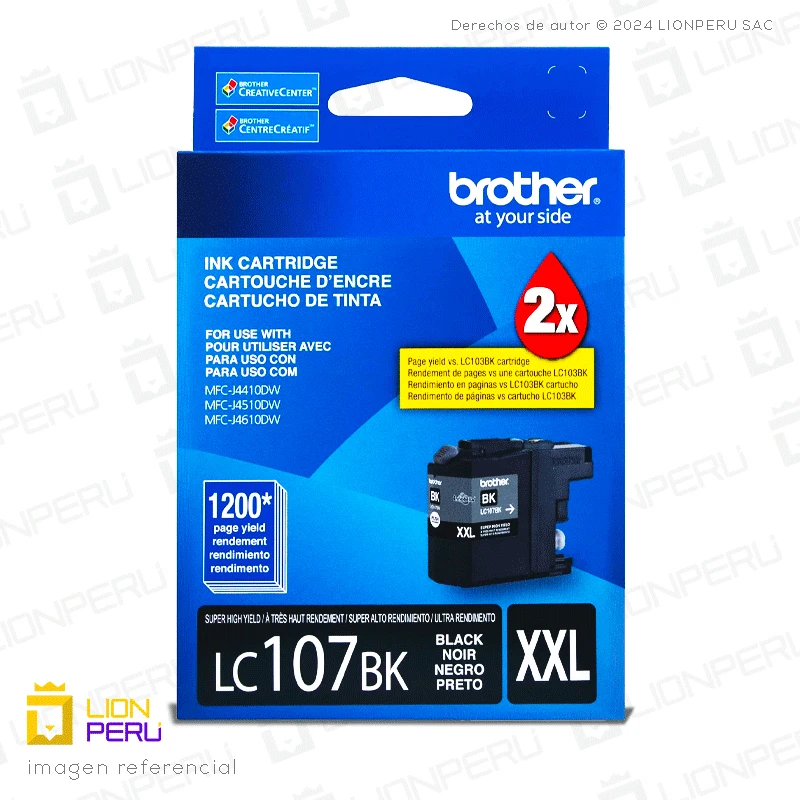 Tinta Brother LC107BK Cartucho Original Negro