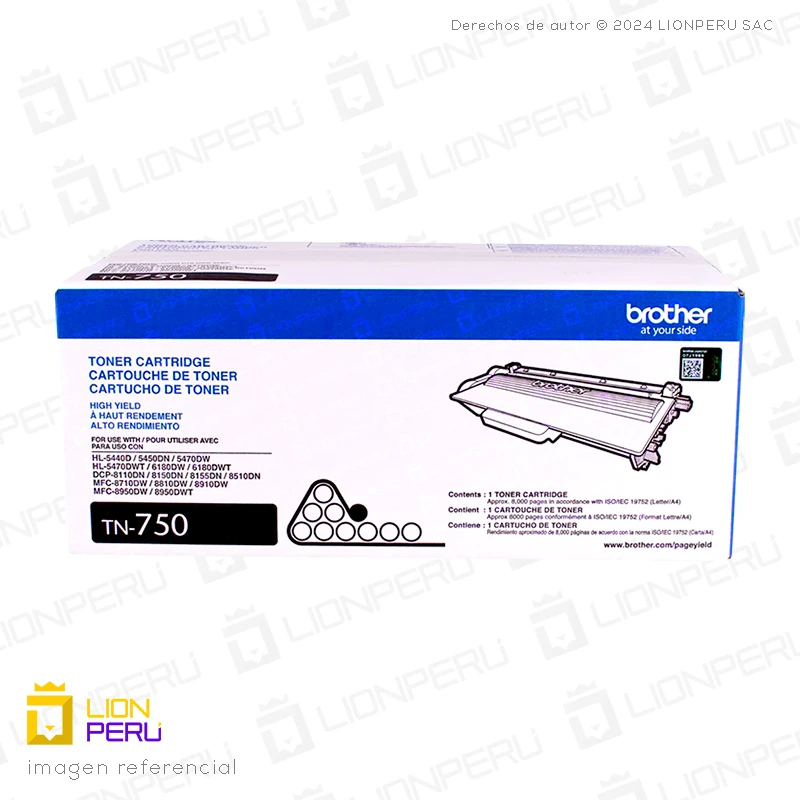 Toner Brother TN750 Cartucho TN-750 Black