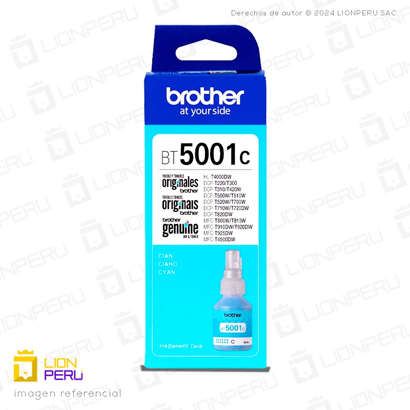 Tinta Brother BT5001C Botella Original Cyan