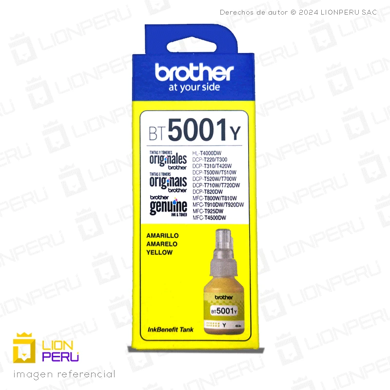 Tinta Brother BT5001Y Botella Original Amarillo