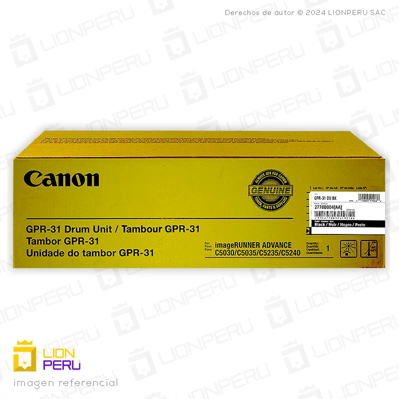 Drum Canon GPR-31 Tambor GPR31 Unit Negro Original