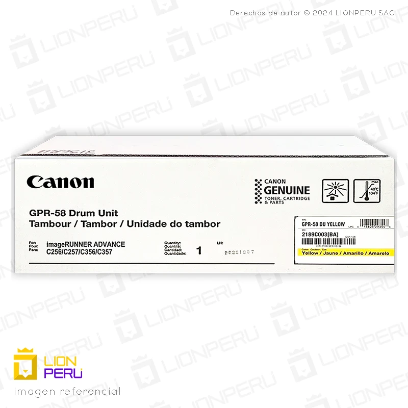 Drum Canon GPR-58 Tambor GPR58 Unit Yellow Original