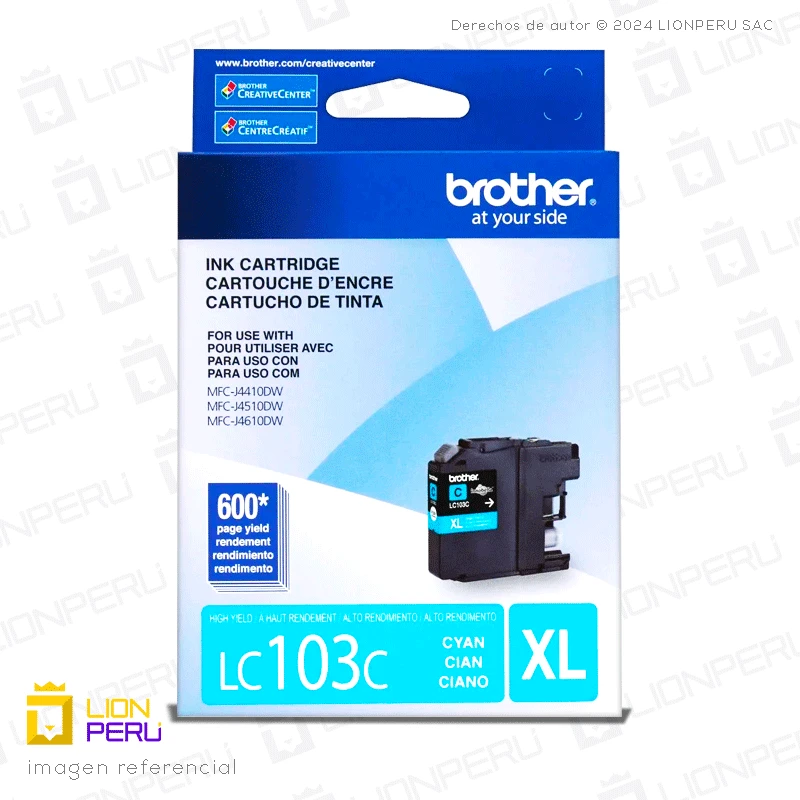 Tinta Brother LC103C Cartucho Original Cyan