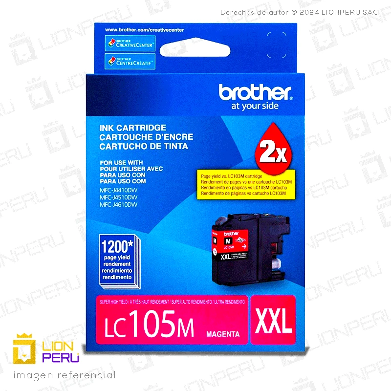 Tinta Brother LC105M Cartucho Original Magenta