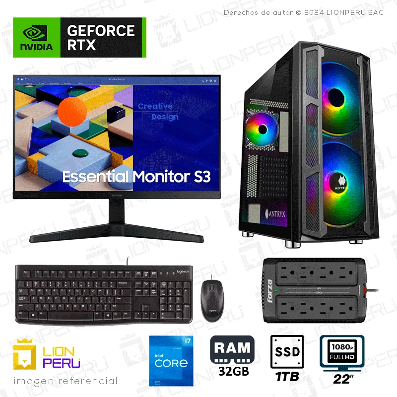 PC Diseño e Ingenieria i7-12700F, 1TB SSD, RTX 4060 8GB