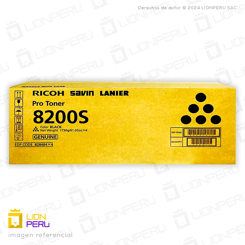 Toner Ricoh PRO 8200S, 828484 Original Cartucho Black