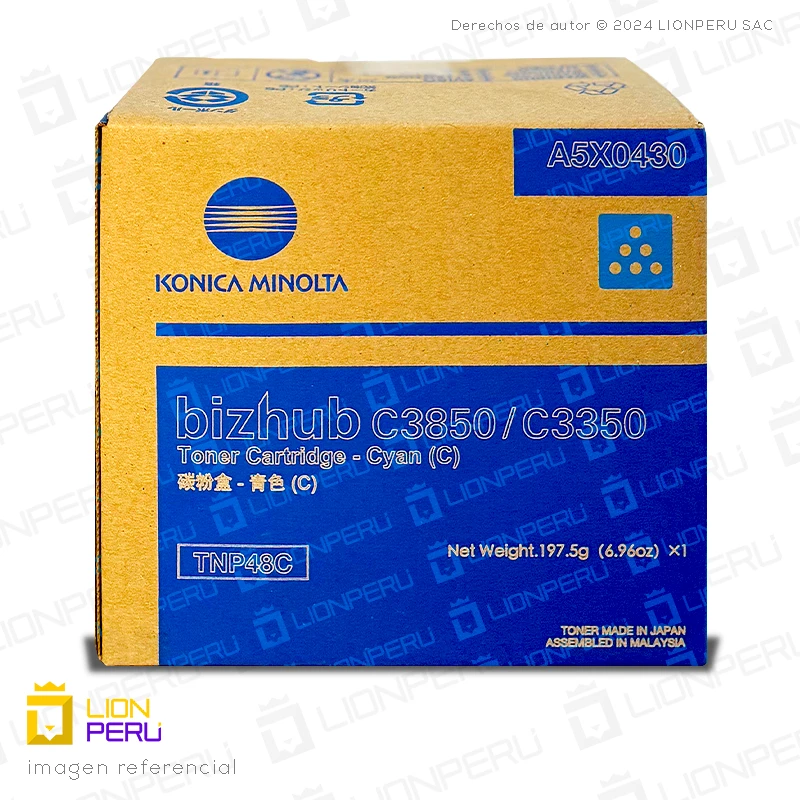 Toner Konica Minolta TNP48C Cyan A5X0490 Cartucho Original