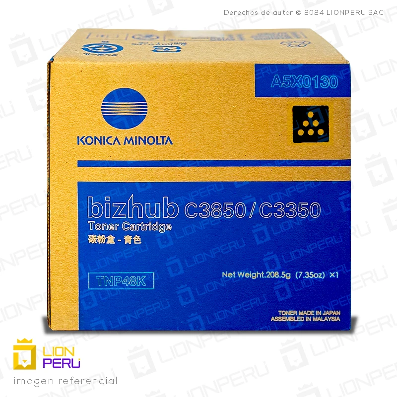 Toner Konica Minolta TNP48K, TNP 48K, A5X0190 Negro