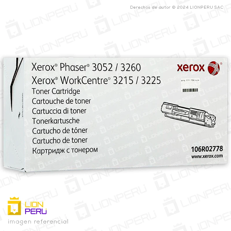 Toner Xerox 106R02778 Cartucho Capacidad Estandar Black