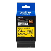 Cinta Brother TZE-S651 Negro sobre amarillo Resistente