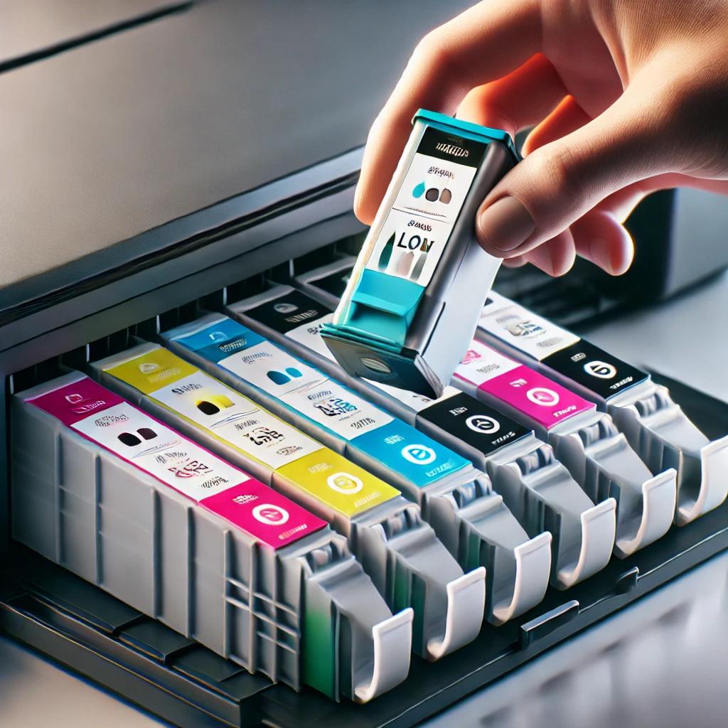 nivel bajo de toner que causa que la impresora imprima a rayas