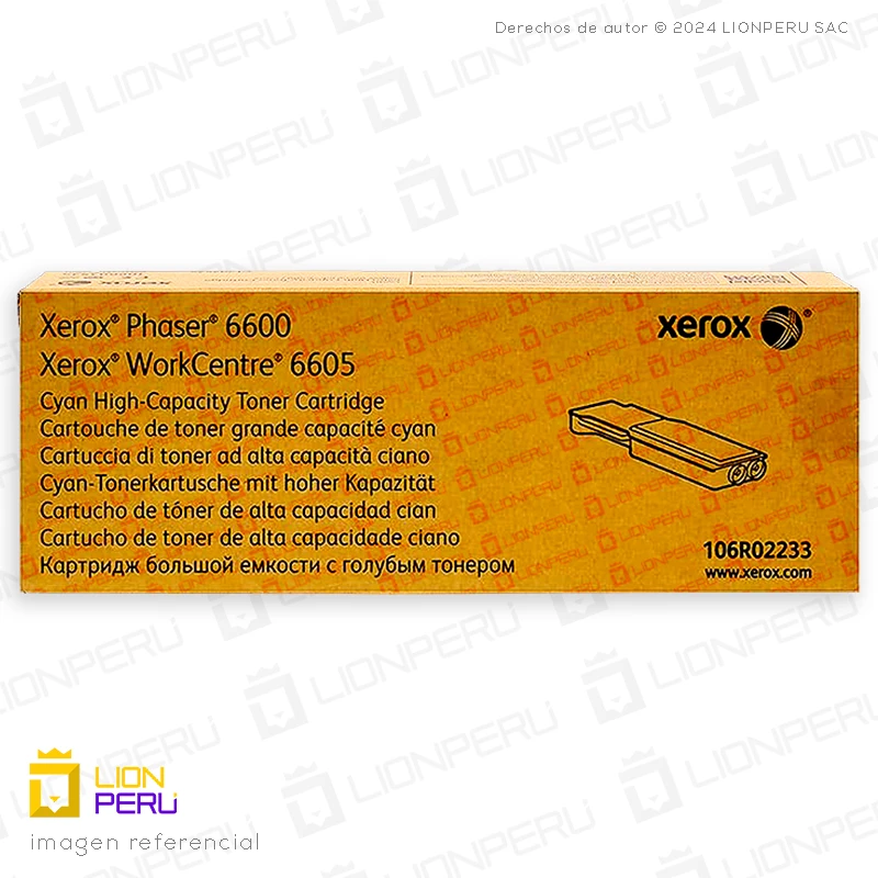 Toner Xerox 106R02233 Cartucho Alta Capacidad Cyan