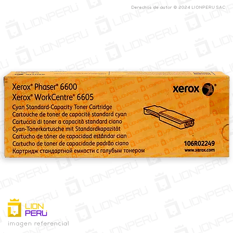 Toner Xerox 106R02249 Cartucho Capacidad Estandar Cyan