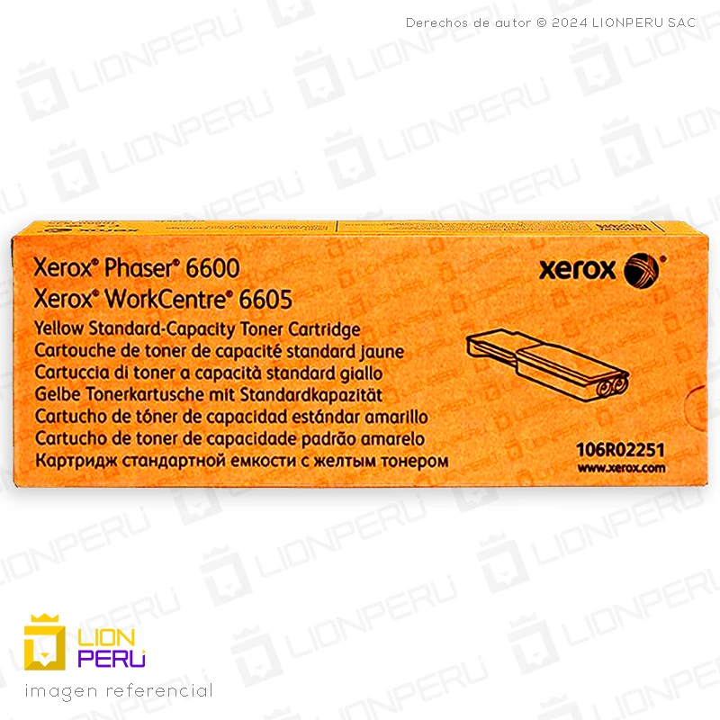 Toner Xerox 106R02251 Cartucho Capacidad Estandar Yellow