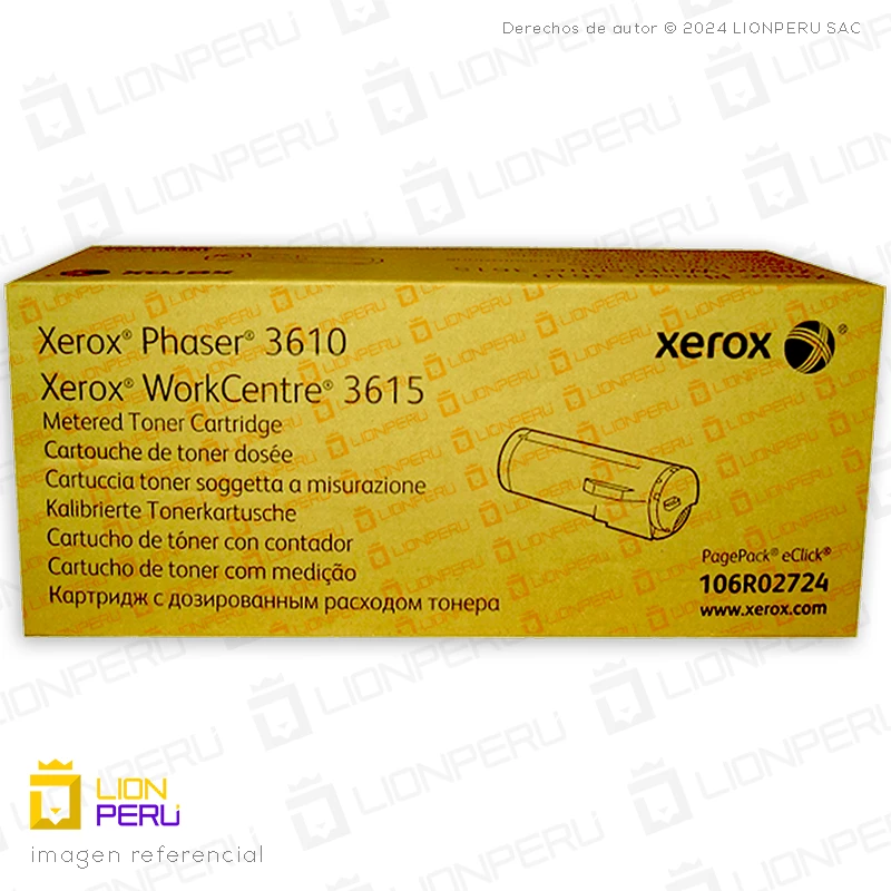 Toner Xerox 106R02724 Cartucho Metered Black