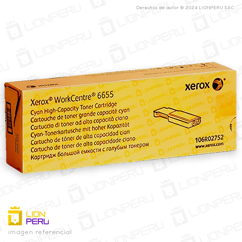 Toner Xerox 106R02752 Cartucho Alta Capacidad Cyan