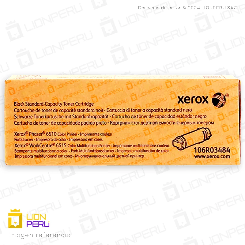 Toner Xerox 106R03484 Cartucho Capacidad Estandar Black