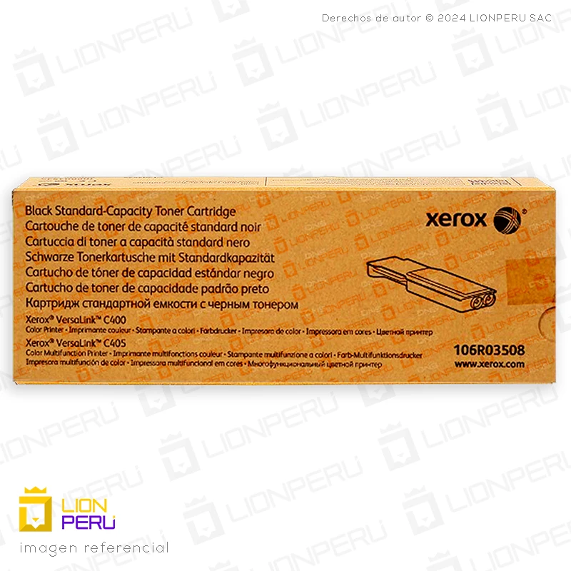 Toner Xerox 106R03508 Cartucho Capacidad Estandar Black