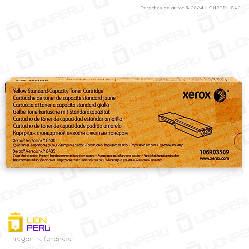 Toner Xerox 106R03509 Cartucho Capacidad Estandar Yellow