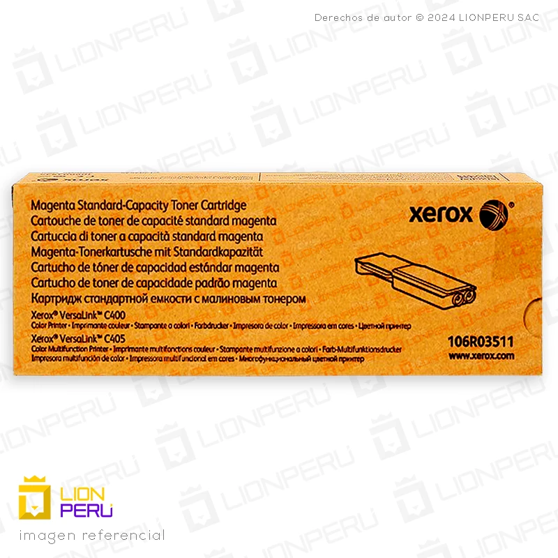 Toner Xerox 106R03511 Cartucho Capacidad Estandar Magenta