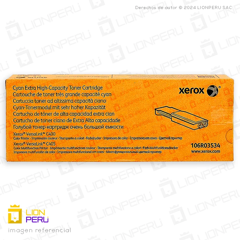 Toner Xerox 106R03534 Cartucho Extra Alta Capacidad Cyan