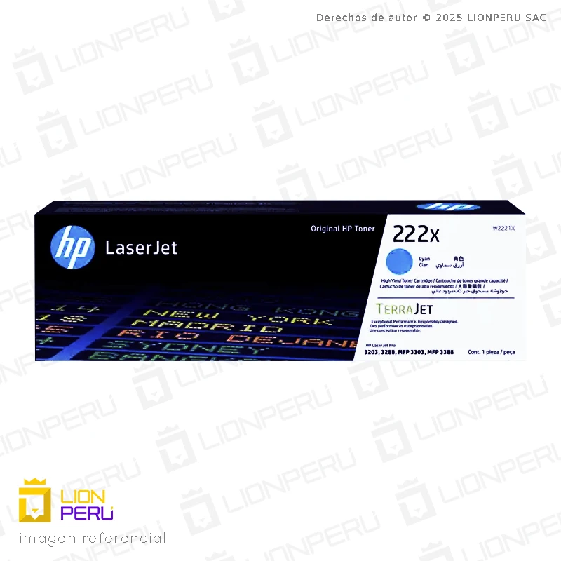 Toner HP w2221x | 222X Cartucho Original