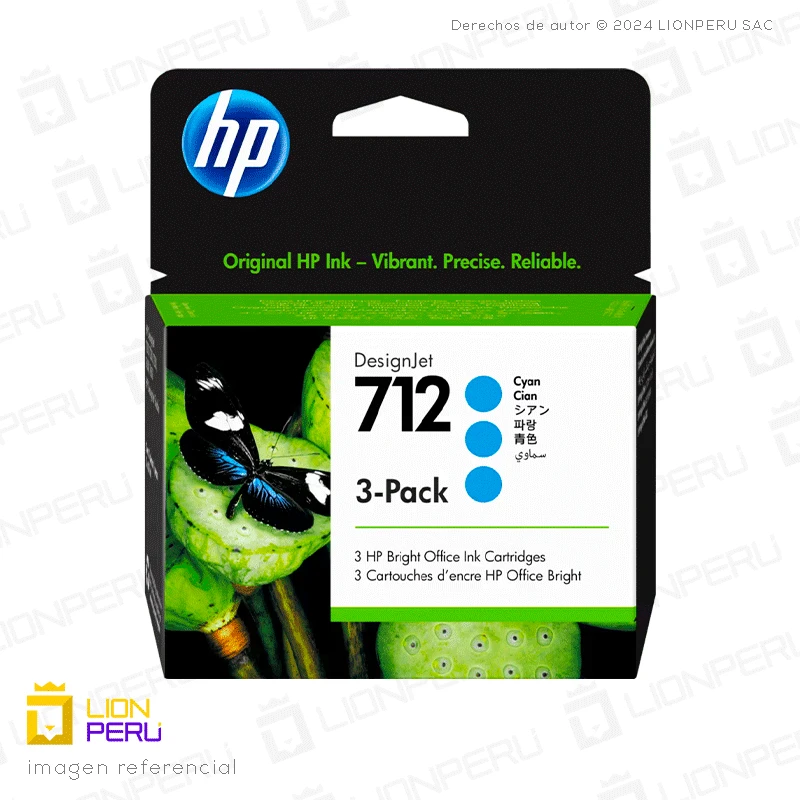 Tinta HP 712, 3ED77A Cartucho Original Cyan