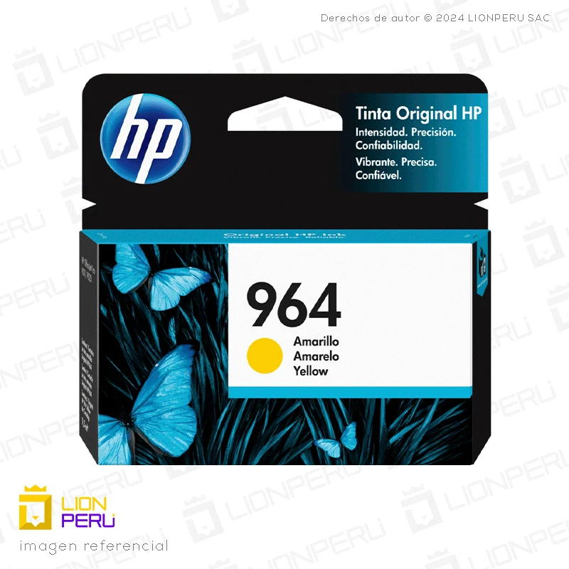 Tinta HP 964, 3JA52AL Cartucho Original Yellow