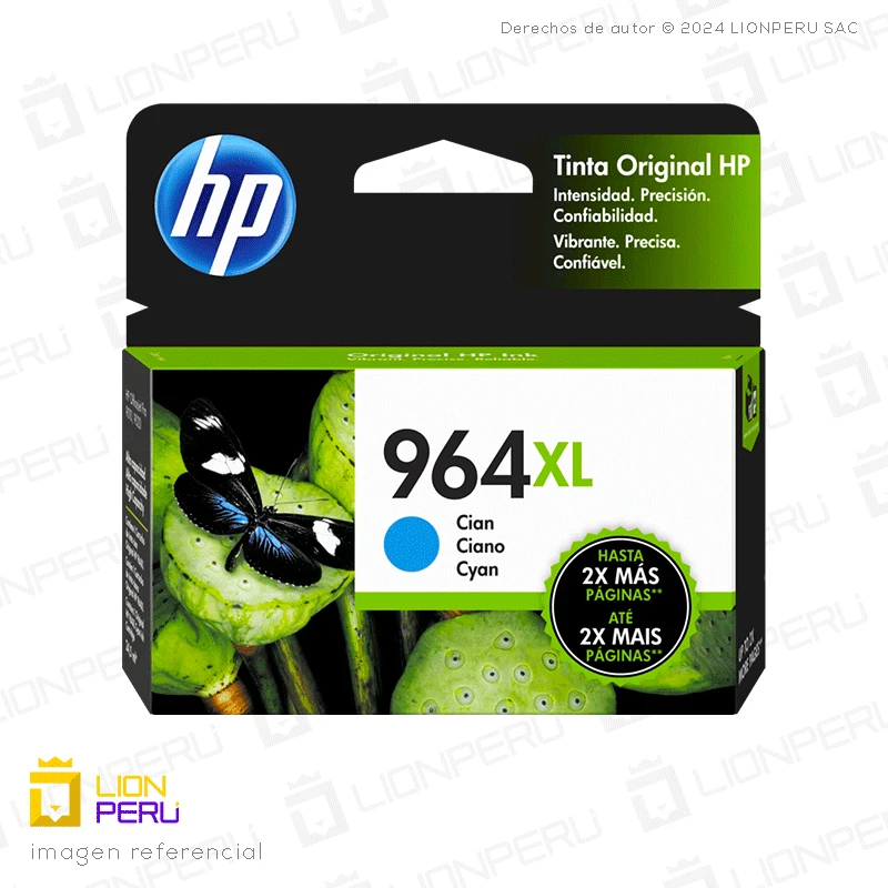 Tinta HP 964XL, 3JA54AL Cartucho Original Cyan