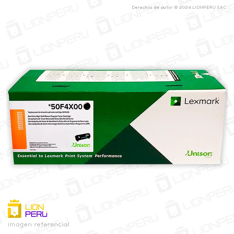 Toner Lexmark 50F4X00, 504X Cartucho Original Black