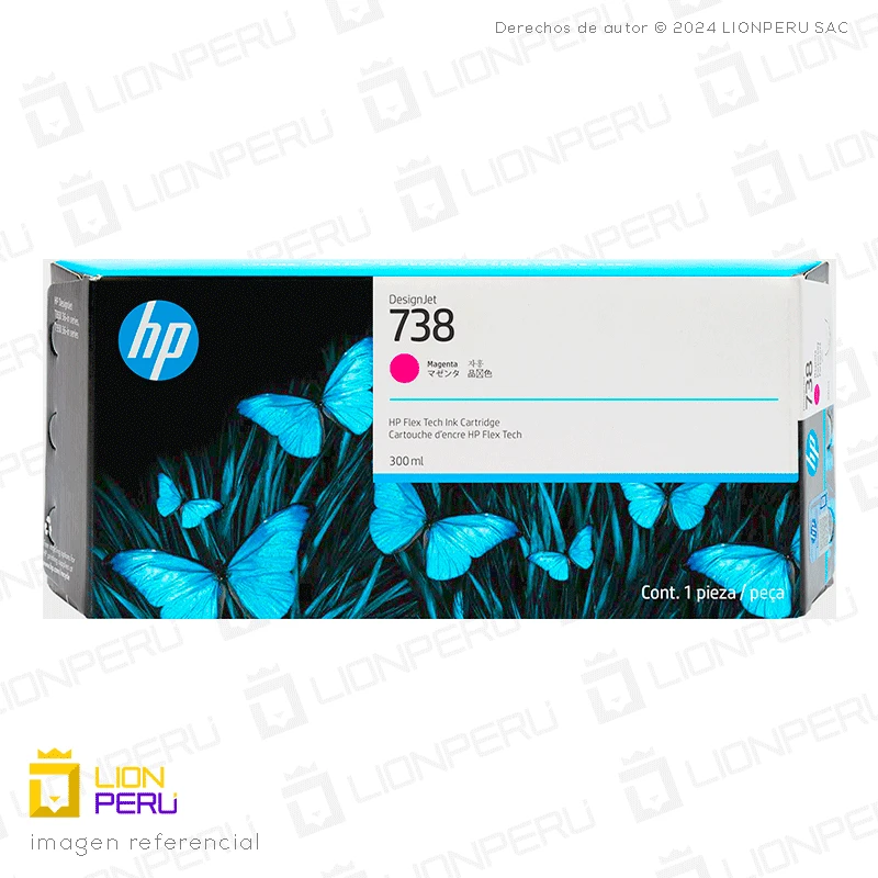 Tinta HP 738, 676M7A Cartucho Original Magenta