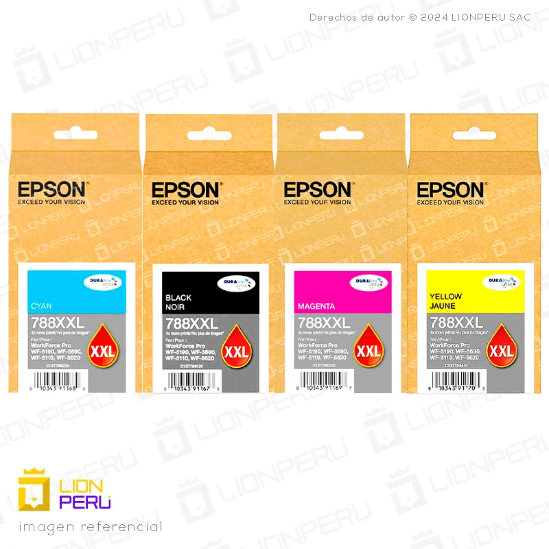 Tinta Epson T788XXL, 788XXL Cartucho Original Pack Completo