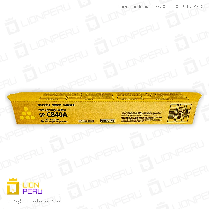 Toner Ricoh SP C840A, 821256 Original Cartucho Yellow