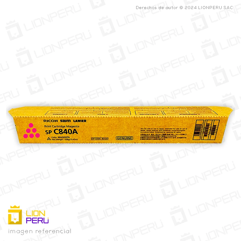 Toner Ricoh SP C840A, 821257 Original Cartucho Magenta