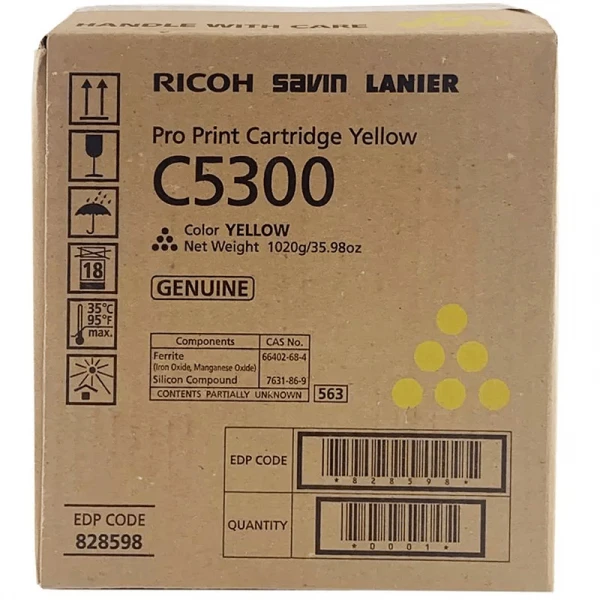 Toner Ricoh C5300, 828598 Original Cartucho Yellow