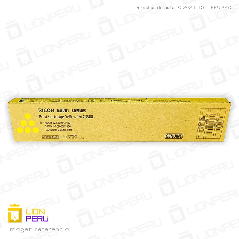 Toner Ricoh 842252, 842435, IM C3500 Cartucho Original Yellow