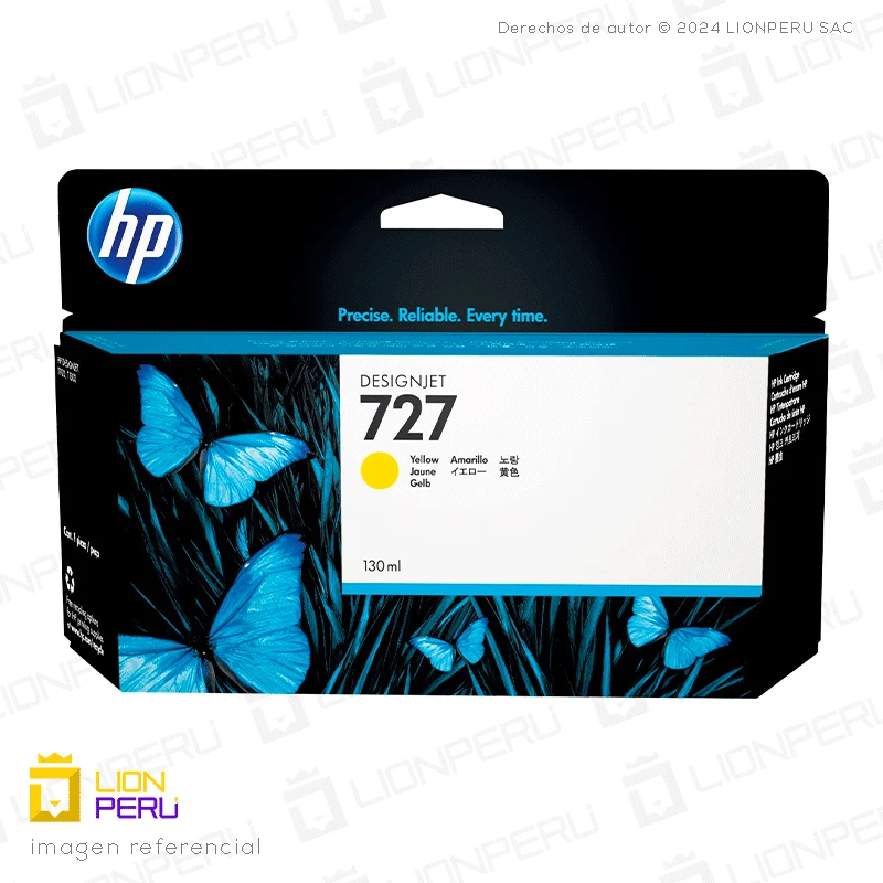 Tinta HP 727, B3P21A Cartucho Original Yellow