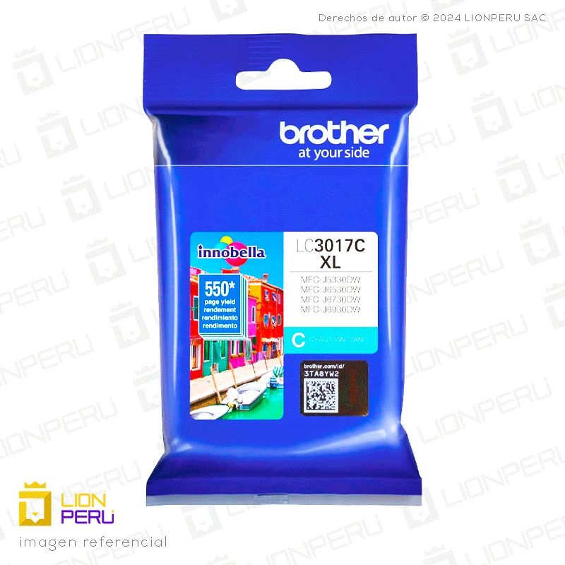 Tinta Brother LC3017C Cartucho Original Cyan