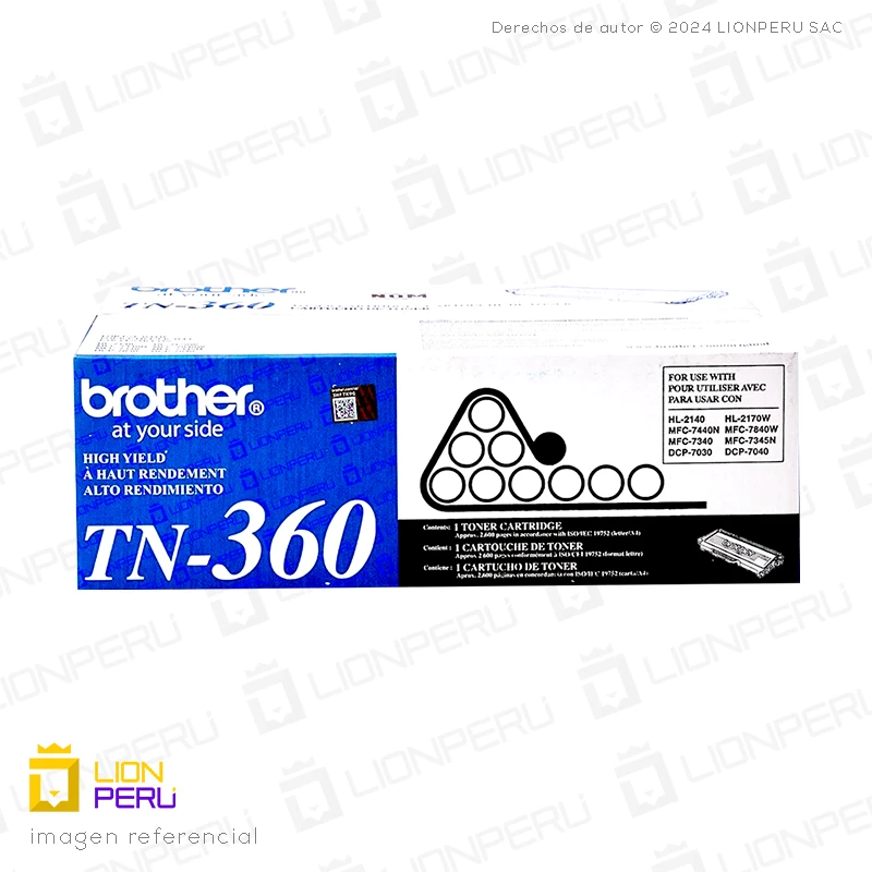 Toner Brother TN360 Cartucho TN-360 Black