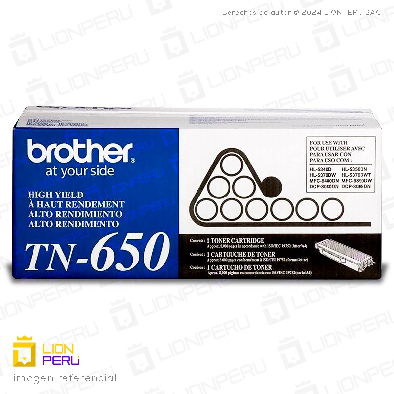 Toner Brother TN650 Cartucho TN-650 Original Black