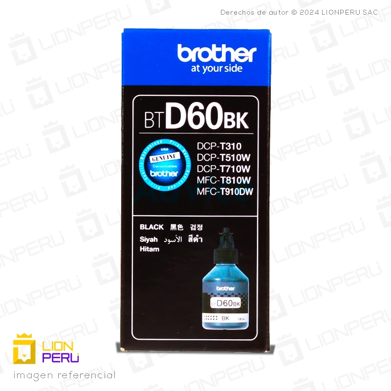 Tinta Brother BTD60BK Botella Original Negro