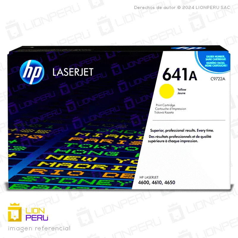 Toner HP C9722A, 641A Cartucho Original Yellow