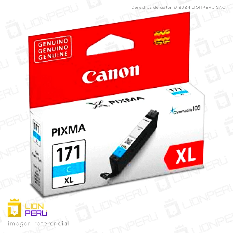 Tinta Canon CLI-171XL Cartucho Original Cyan