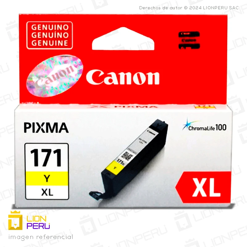 Tinta Canon CLI-171XL Cartucho Original Amarillo