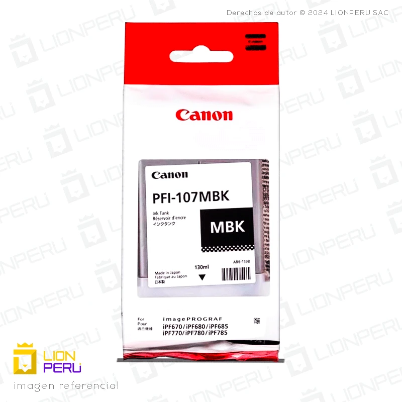 Canon PFI-107MBK Cartucho de Tinta Negro Original