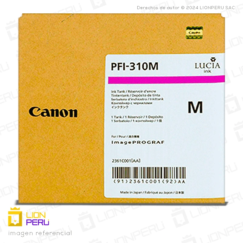 Canon PFI-310M Cartucho de Tinta Magenta Original