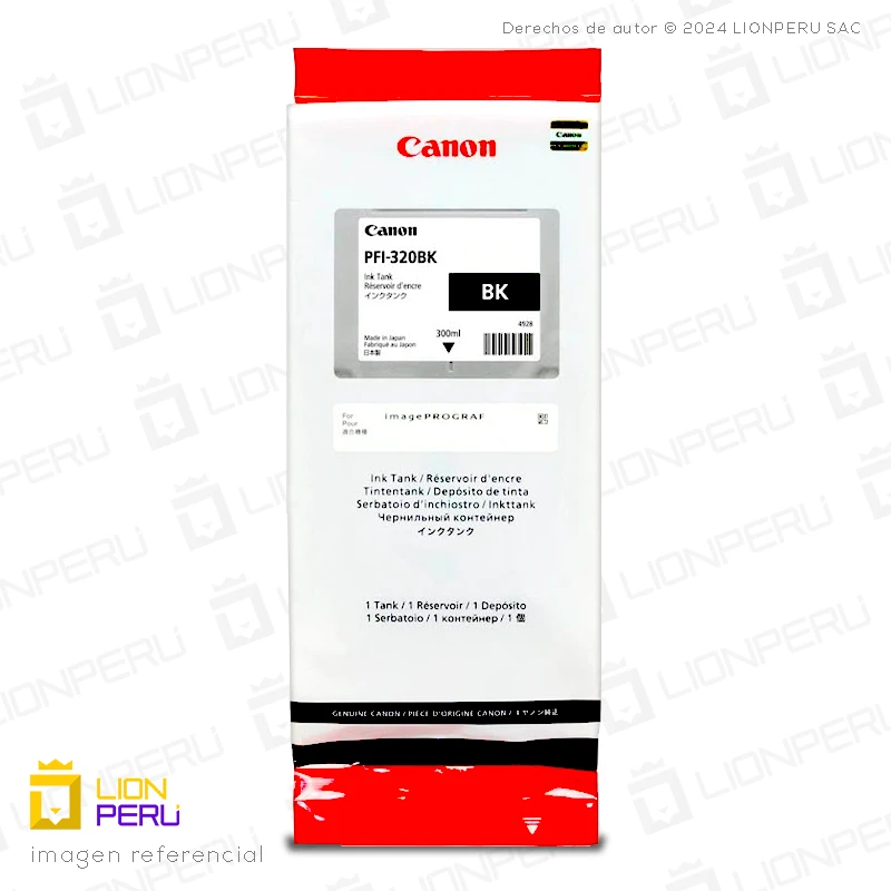 Canon PFI-320BK Cartucho de Tinta Negro Original